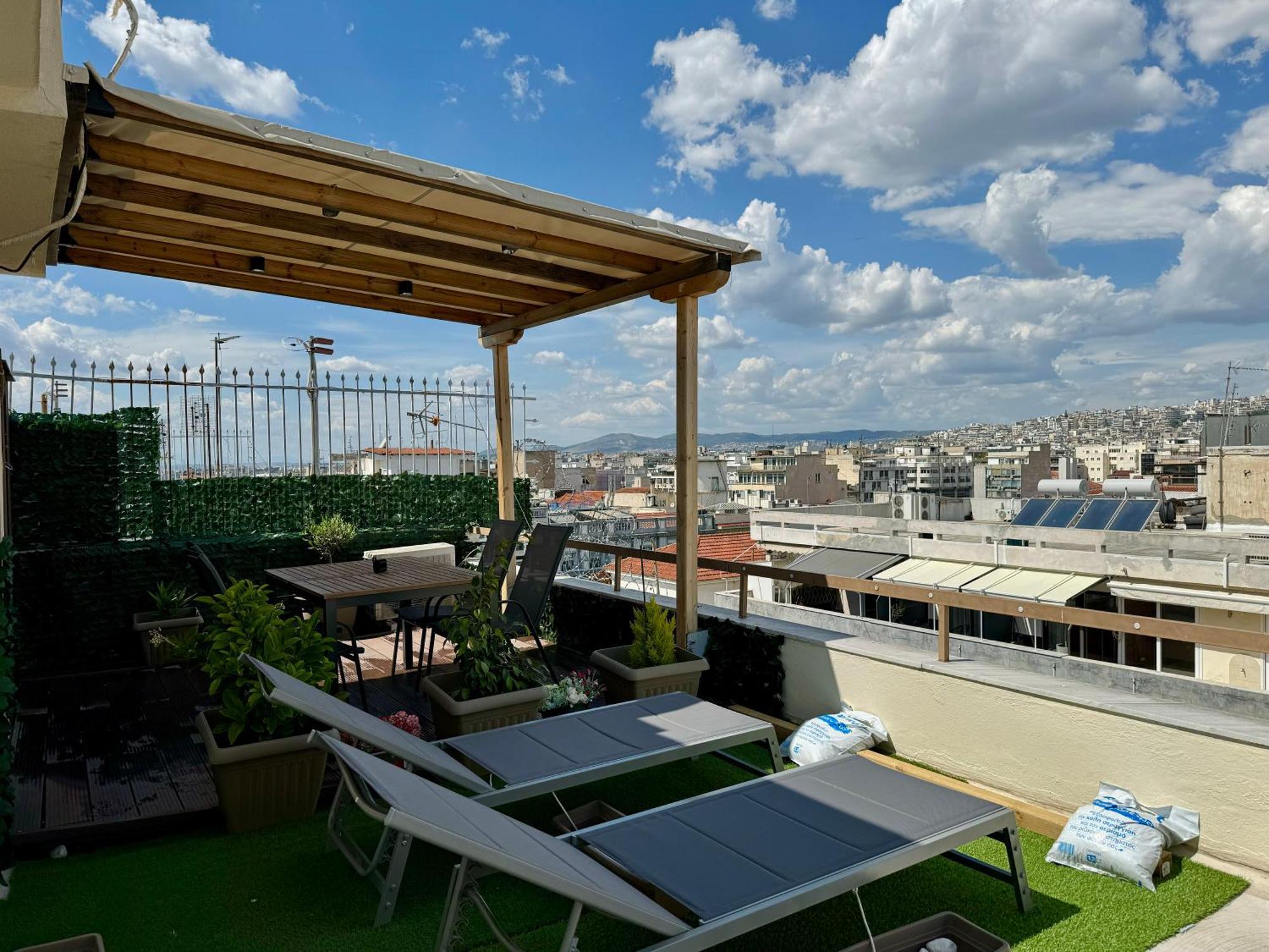 Rooftop Mini Suite-roof Deck-sunbeds-city View * Thessaloniki